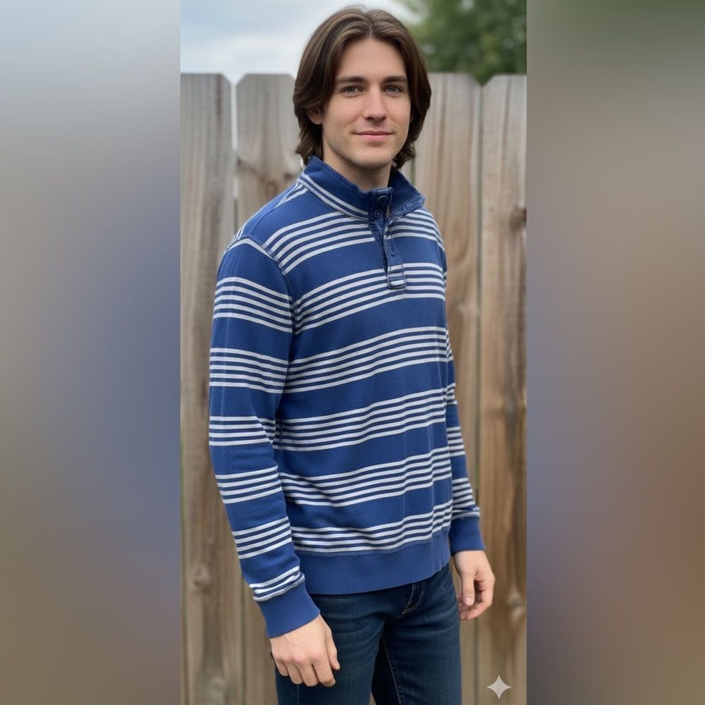 Take 50% OFF- Fossil Striped Men’s Long Sleeve Sweater, Size-L
